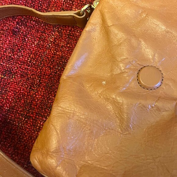 Tory Burch Tan Leather Foldover Bag - Picture 10 of 13